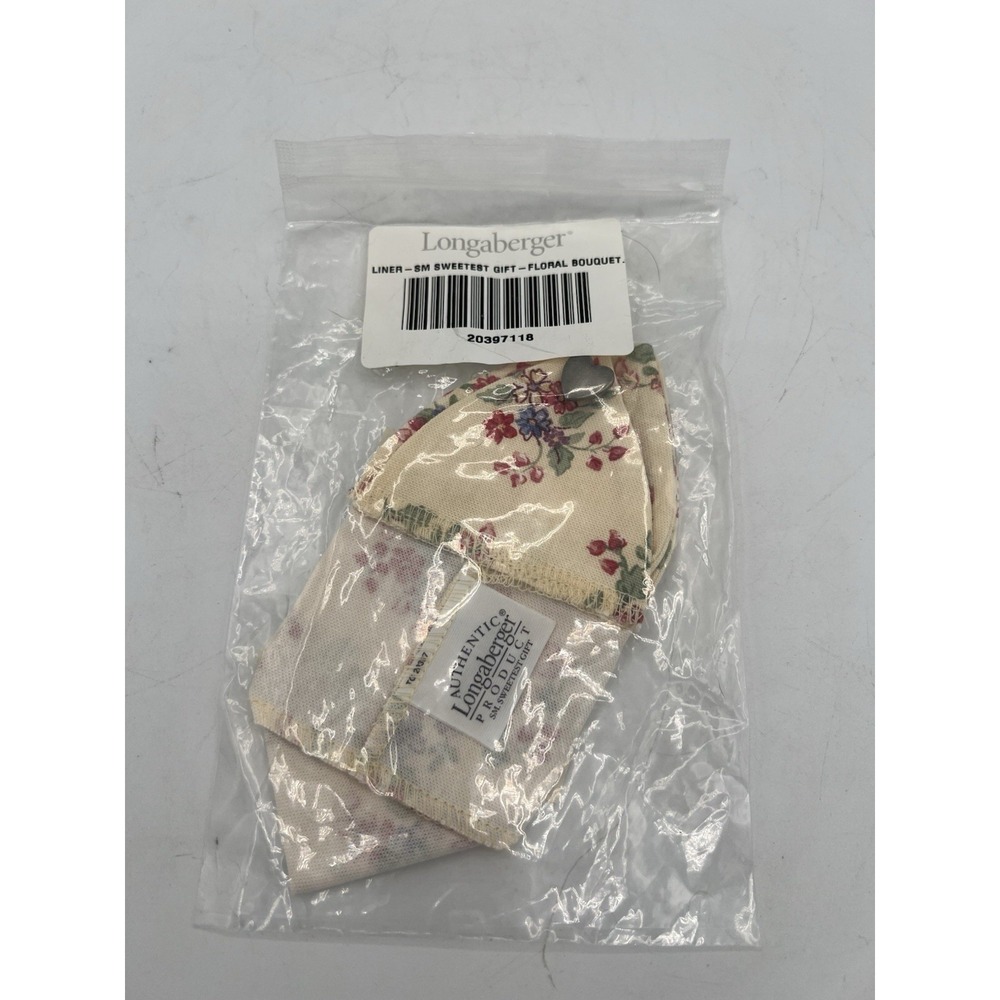 Longaberger Small Sweetest Gift Basket Fabric Liner Floral Bouquet #20397118 NEW